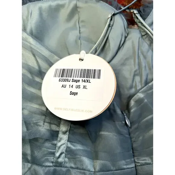 NWT Selfie Leslie Smitten Sweetheart Chiffon Sage Mini Dress Size XL Womens - Picture 8 of 9